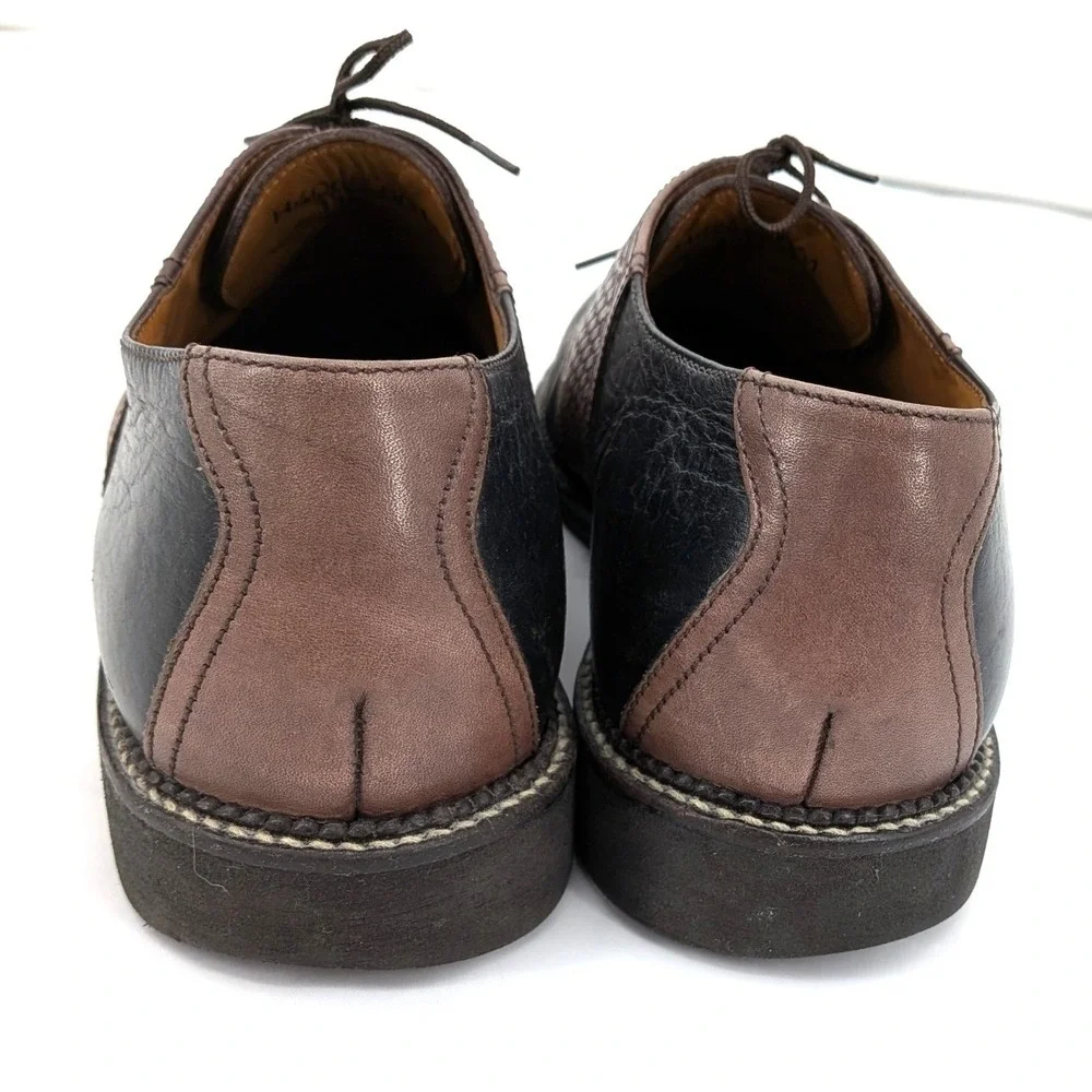 H.S. Trask Leather Saddle Shoes Black Brown Lace Up Oxfords‎ Size 11